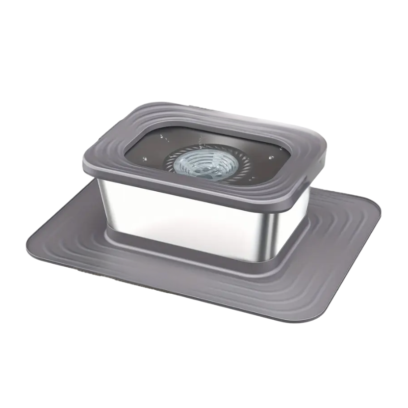 NNETM Dog Stainless Steel Water Bowl with Mat-0